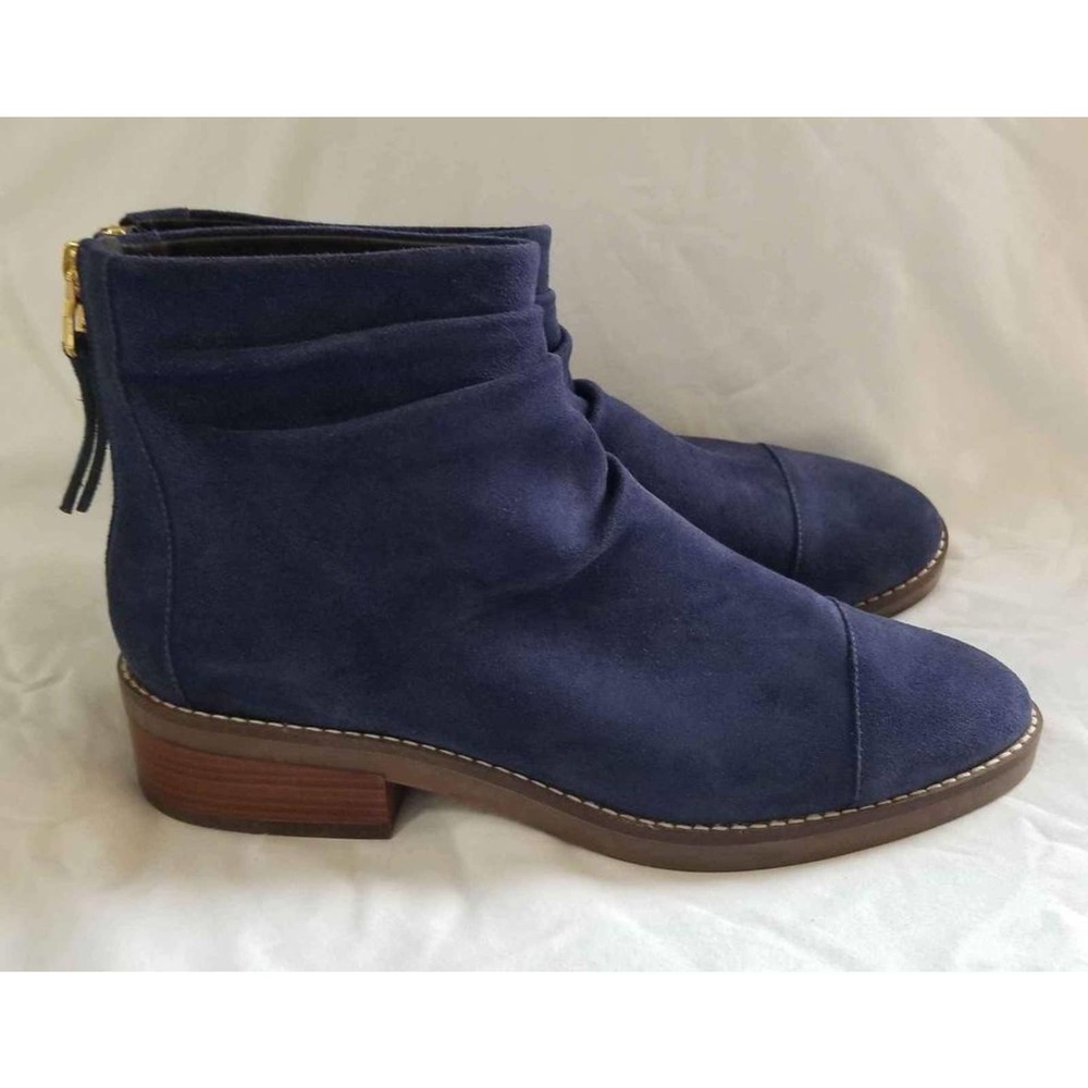 Women's Blue Suede Ankle Boots